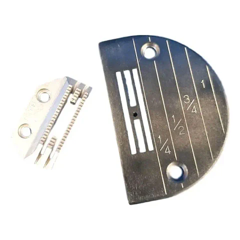 Pack Diente + Plancha de Aguja Fina para Recta Industrial – Juego para Telas Delgadas