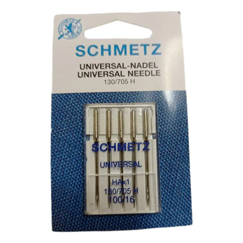 Aguja Schmetz Universal 130/705 H #100 para Máquina Doméstica Singer, Brother y Janome – Pack 5