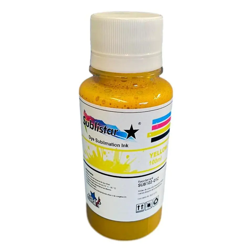 Tinta de Sublimación Yellow 100 cc Sublistar 1