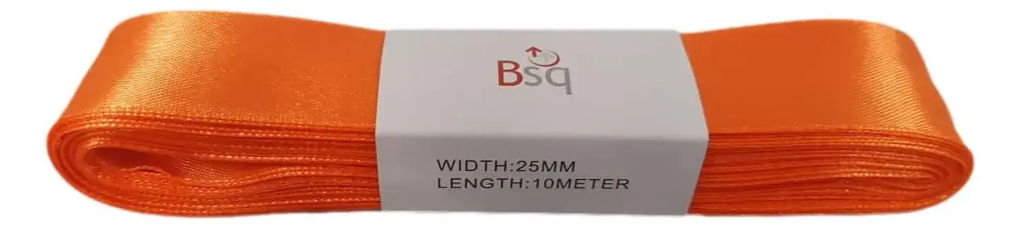Cinta de Satín Bsq 25 mm x 10 m – Naranjo (Color 8020) 1