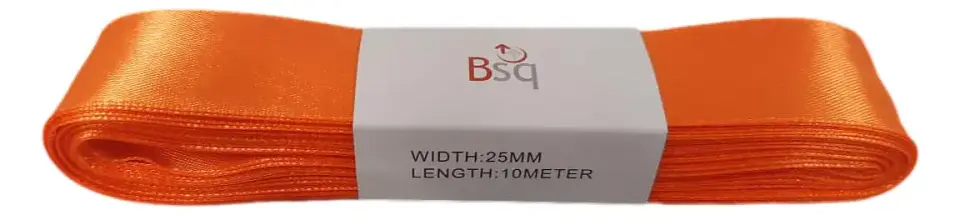 Cinta de Satín Bsq 25 mm x 10 m – Naranjo (Color 8020) 1