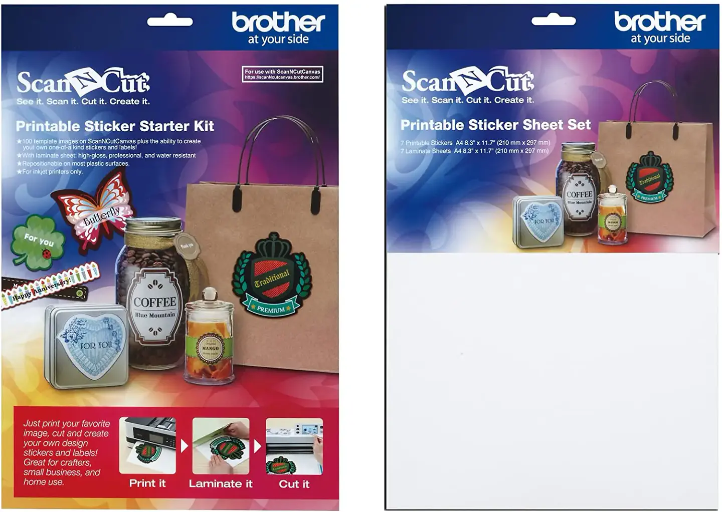 Brother CAPSKIT1 Printable Sticker Starter Kit para ScanNCut 3