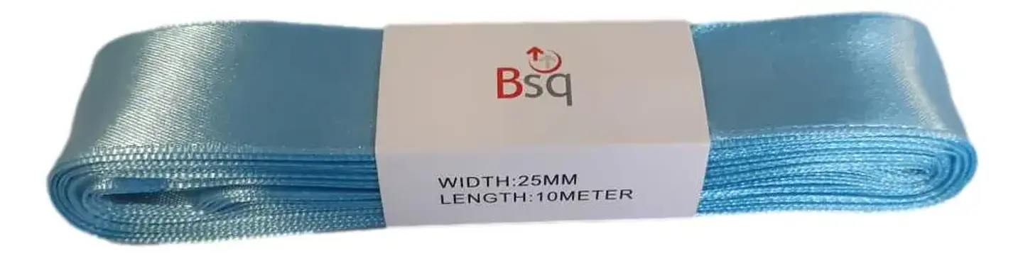Cinta de Satín BSQ 25 mm Celeste – Pieza de 10 Metros Cód. 8099 1