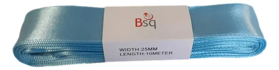 Cinta de Satín BSQ 25 mm Celeste – Pieza de 10 Metros Cód. 8099 1
