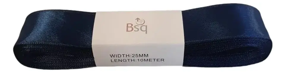 Cinta de Satín BSQ 25 mm Azul Marino – Pieza de 10 Metros Cód. 8112 1
