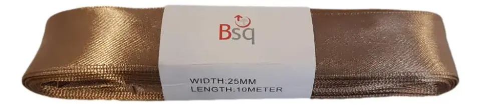 Cinta de Satín BSQ 25 mm Café Opaco – Pieza de 10 Metros Cód. 8131 1