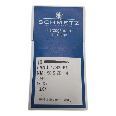 Aguja Schmetz TQx7 N° 14/90 para Botonera Industrial – Sachet de 10 Unidades