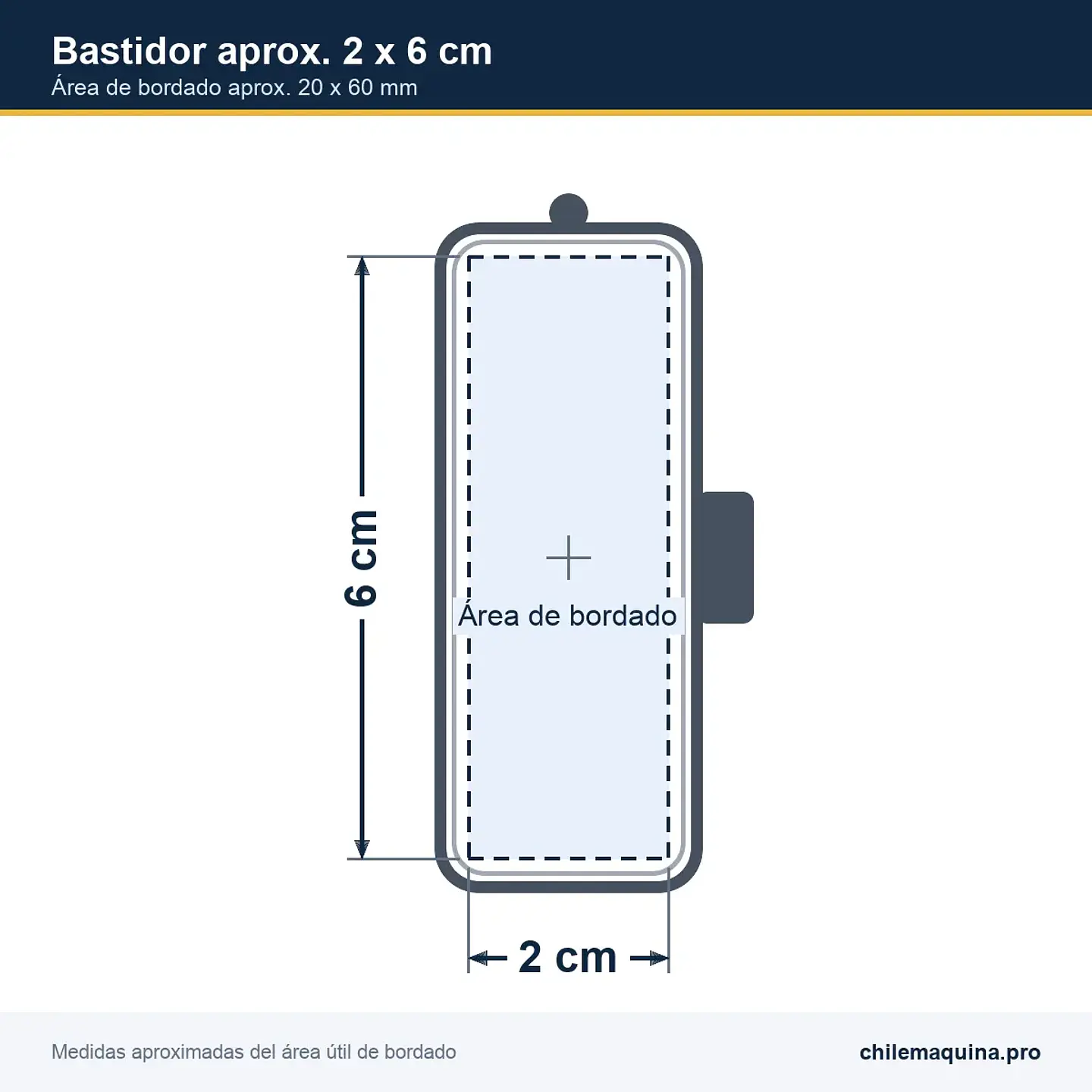 Bastidor Pequeño 20 x 60 mm Compatible Sewtech para Bordadora Brother PE770 y PE780D 2