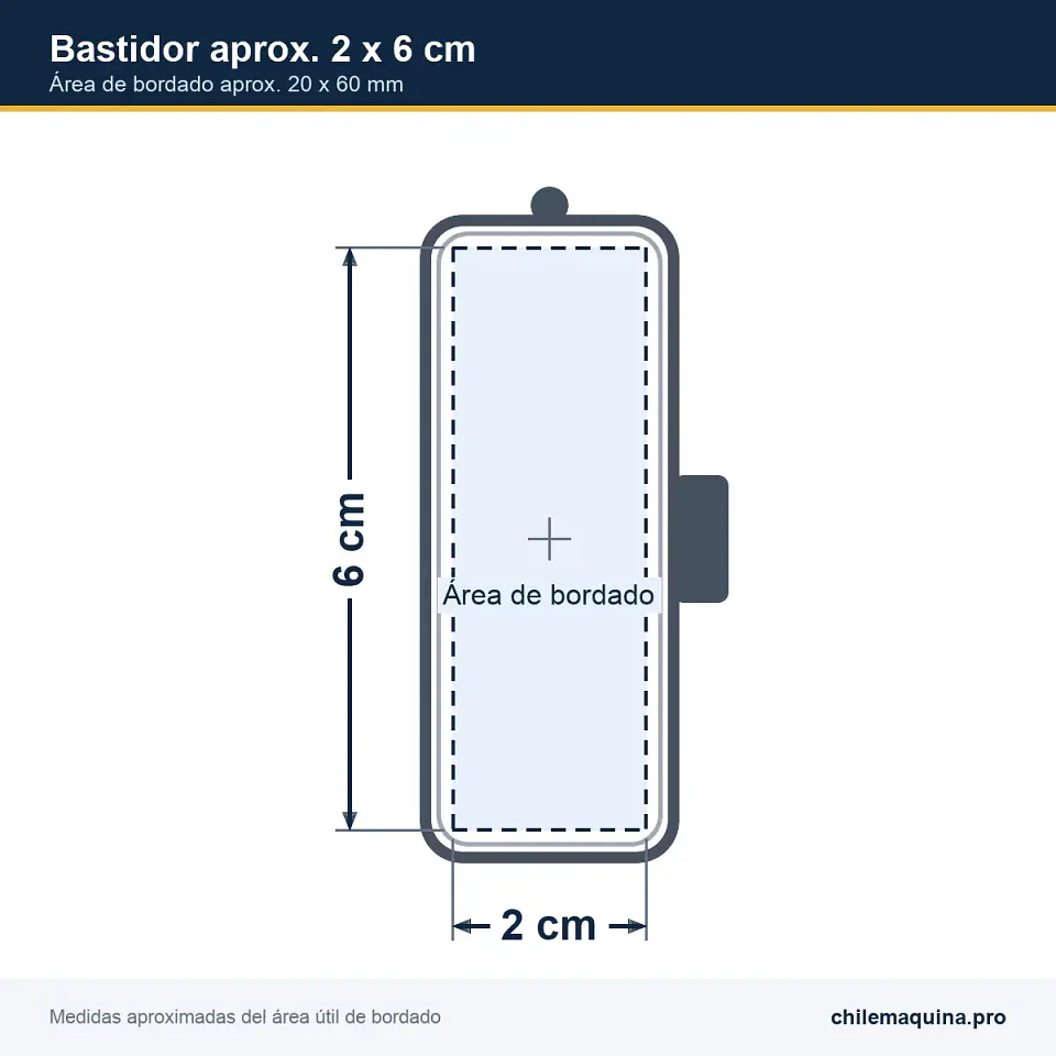 Bastidor Pequeño 20 x 60 mm Compatible Sewtech para Bordadora Brother PE770 y PE780D 2