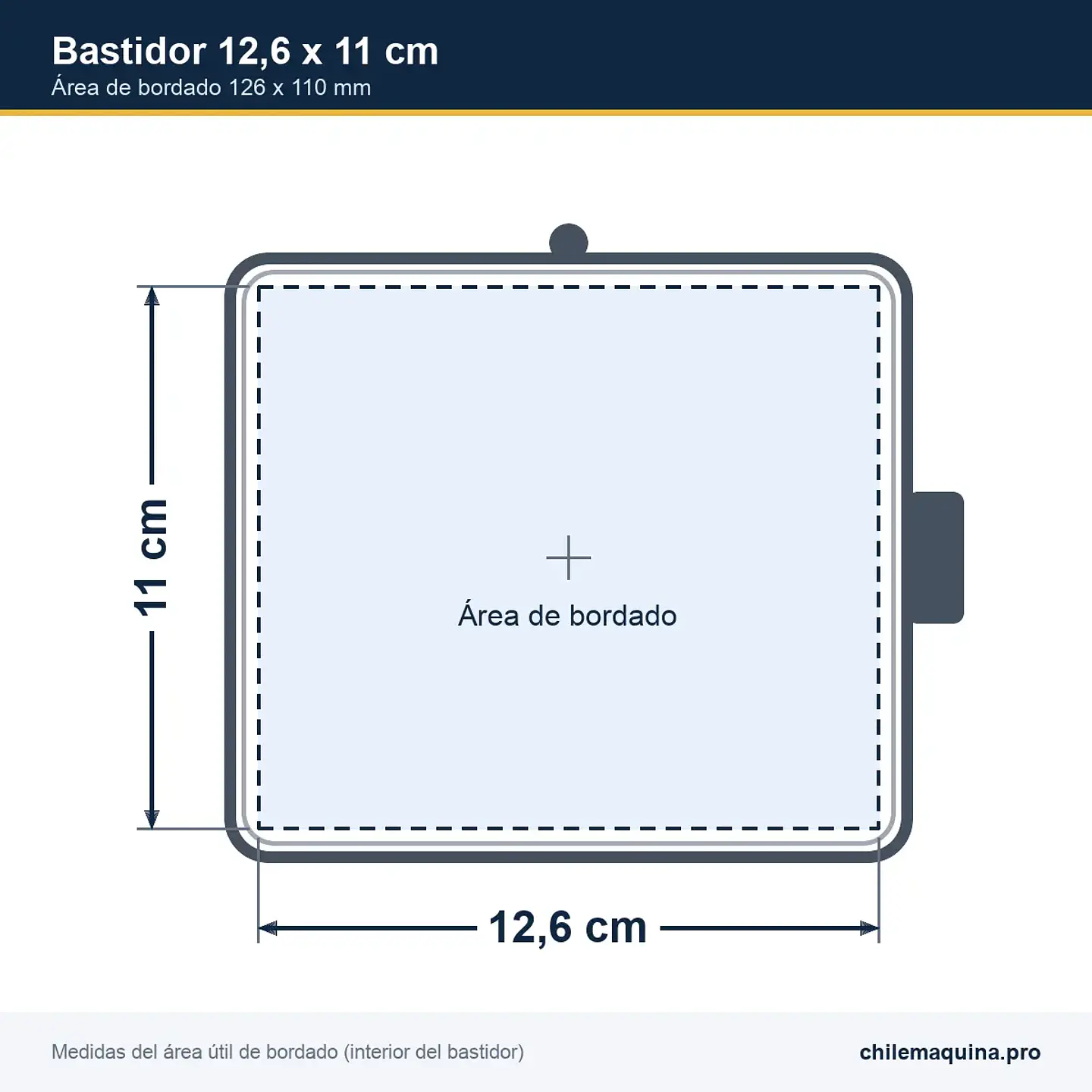 Bastidor A 126 x 110 mm Compatible Sewtech para Bordadora Janome Memory Craft 350E y 300E 2