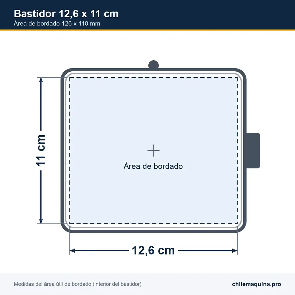Bastidor A 126 x 110 mm Compatible Sewtech para Bordadora Janome Memory Craft 350E y 300E 2