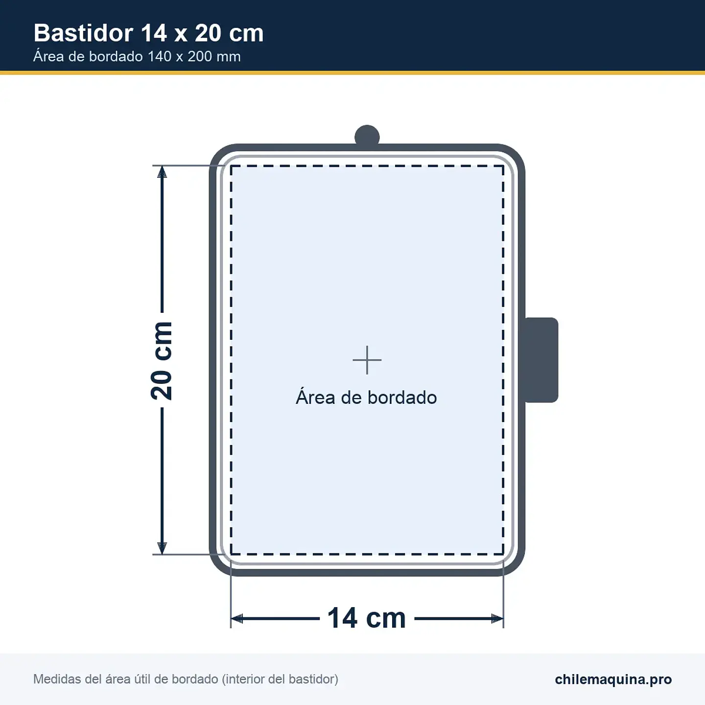 Bastidor 140 x 200 mm Compatible Sewtech para Bordadora Janome Memory Craft 500E y 400E 4
