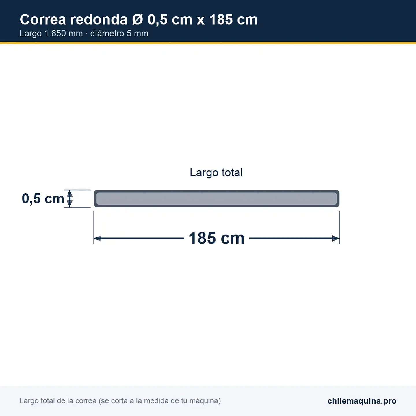 Correa de Cuero Redonda 5 mm x 1,85 m con Grapa para Máquina de Coser de Pedal 2