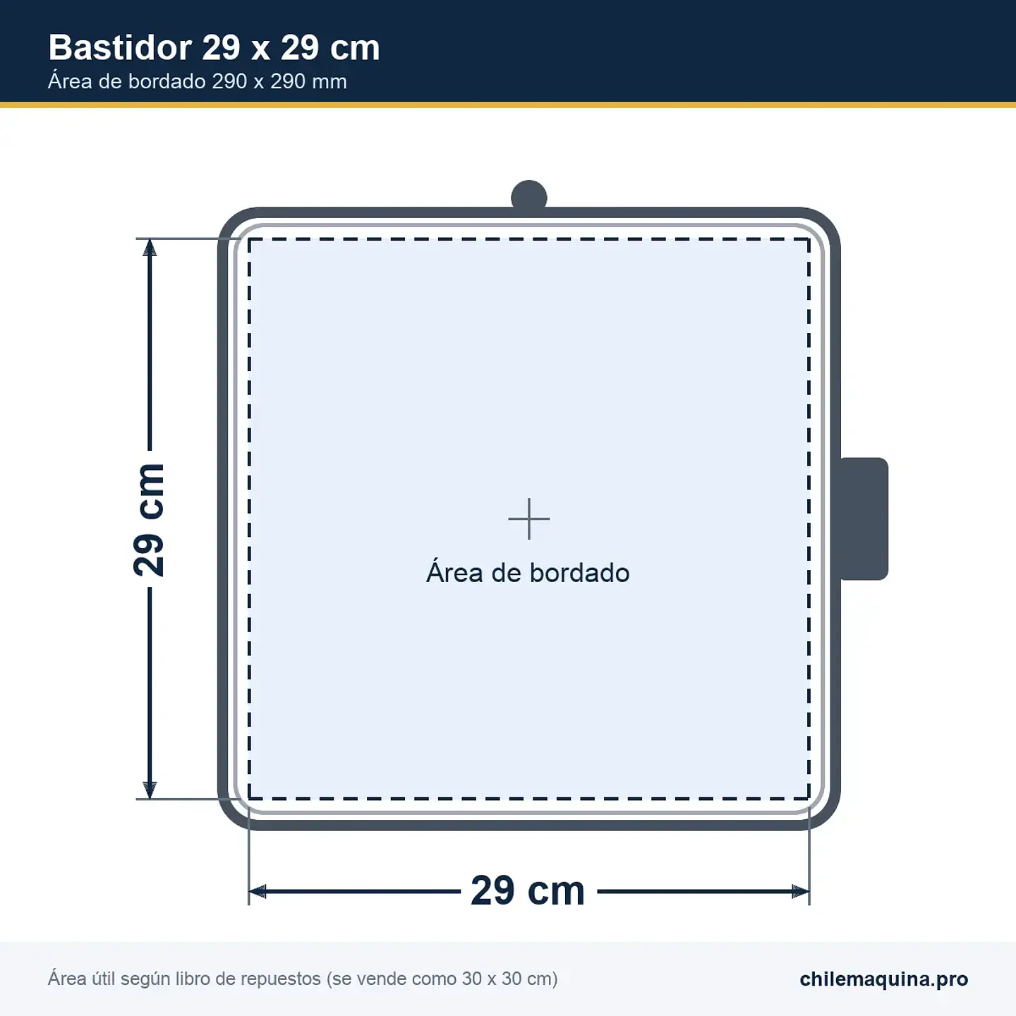 Bastidor Cuadrado 30 x 30 cm para Bordadora Multiaguja BSQ / Fortever FT-1201 (T1201) 2