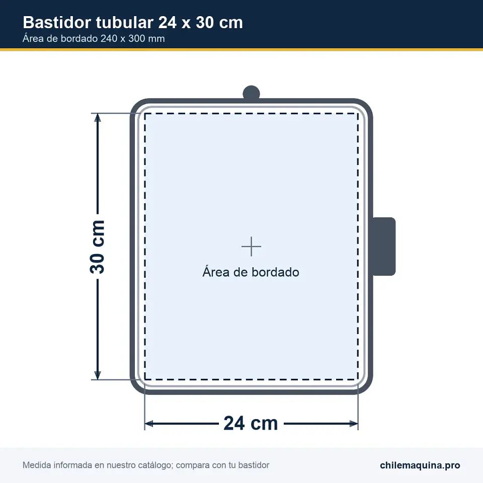 Bastidor Tubular 24 x 30 cm para Bordadora Multiaguja BSQ / Fortever FT-1201 (T1201) 3