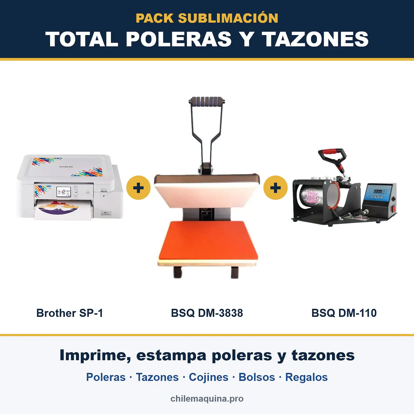 Pack Sublimación Total Poleras y Tazones – Brother SP-1 + DM-3838 + DM-110 1