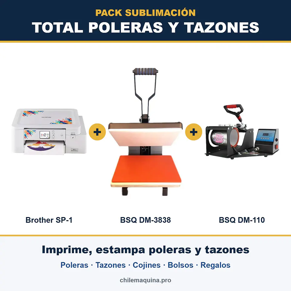 Pack Sublimación Total Poleras y Tazones – Brother SP-1 + DM-3838 + DM-110 1