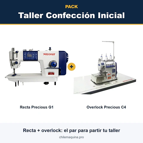 Pack Taller Confección Inicial – Recta Precious G1 + Overlock Precious C4