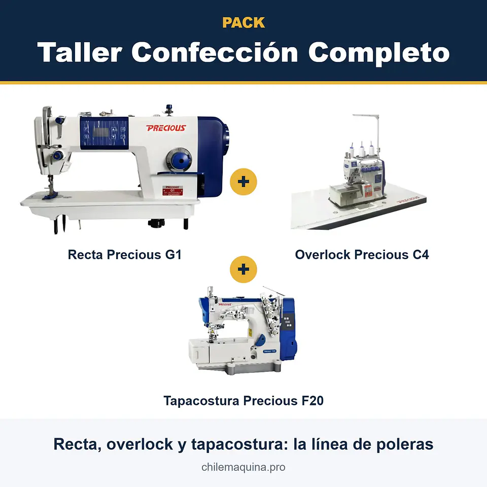 Pack Taller Confección Completo – Recta G1 + Overlock C4 + Tapacostura F20 1