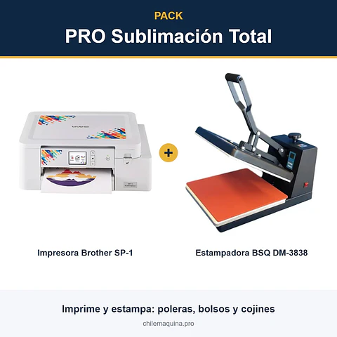Pack PRO Sublimación Total – Brother SP-1 + Estampadora BSQ DM-3838 (40×40 cm)