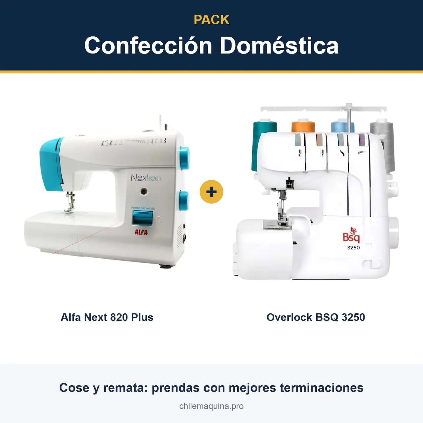 Pack Confección Doméstica – Alfa Next 820 Plus + Overlock BSQ 3250 1