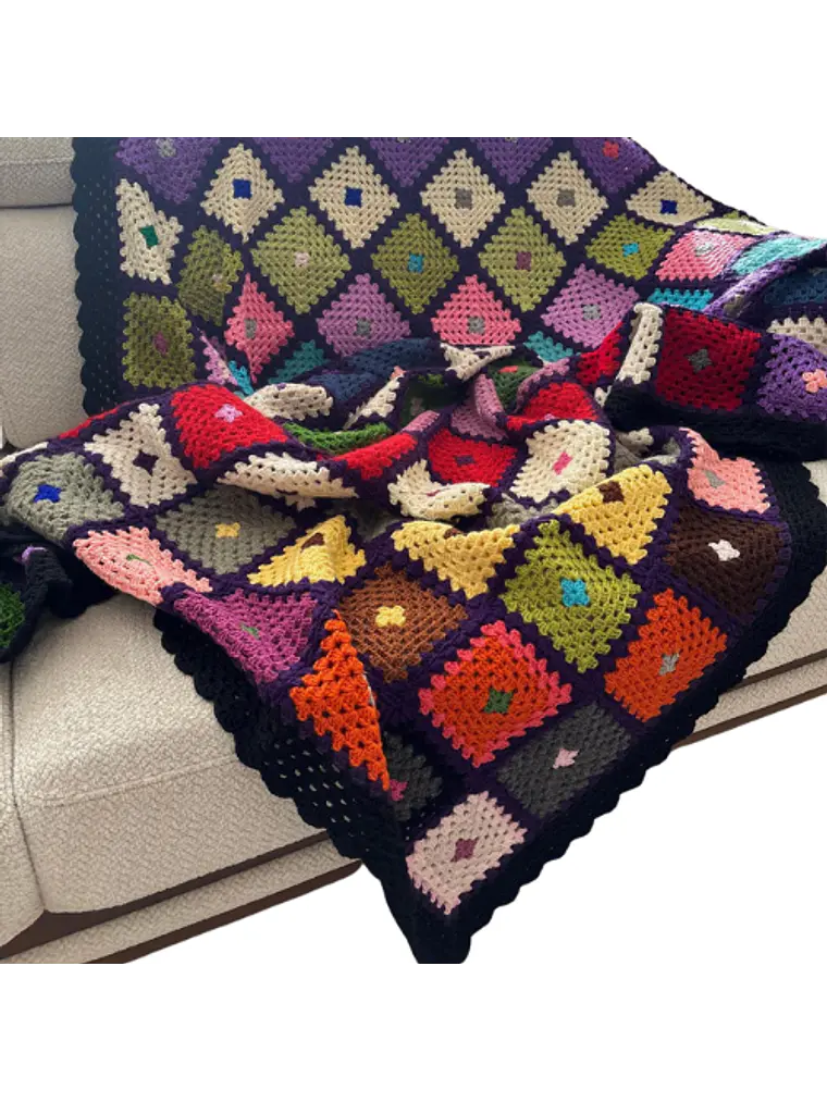 Fardo frazadas Mantas tejidas Crochet lana Pieceras cobertores 2