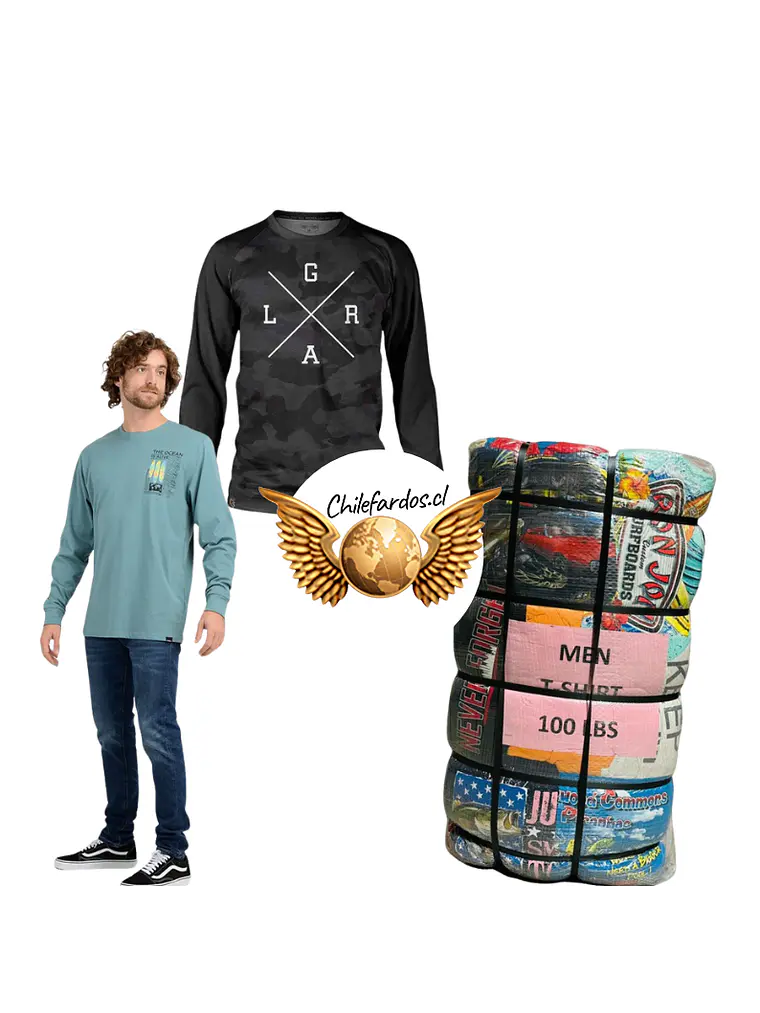 Fardo poleras Hombre Manga Larga 45kg Premium 1