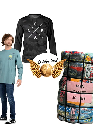 Fardo poleras Hombre Manga Larga 45kg Premium