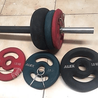 Kit Bodypump 17 kgs con discos de acero engomado
