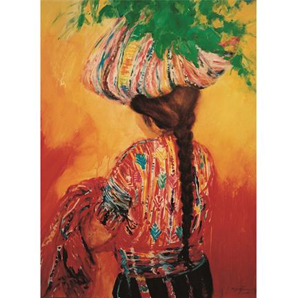 Postal - Mujer Maya con Tzut y Huipil 1