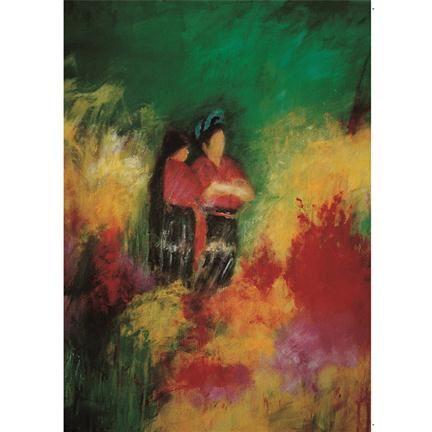 Postal - Mujeres mayas en el mercado de las flores 1