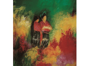 Postal - Mujeres mayas en el mercado de las flores