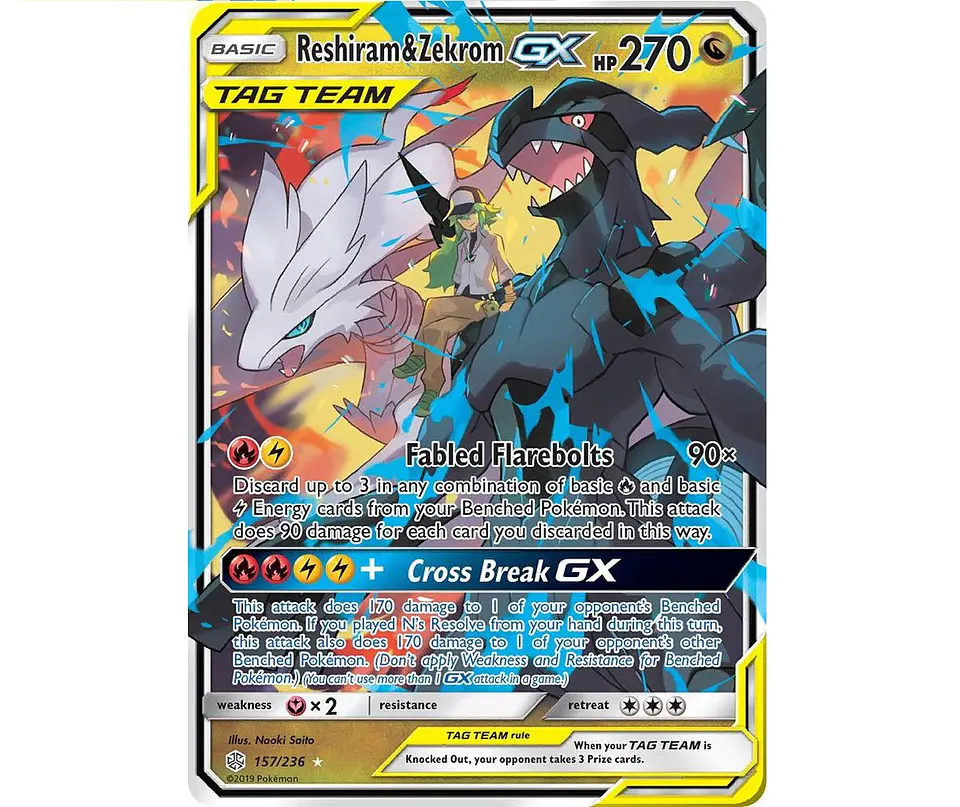 Reshiram & Zekrom GX #157 Ingles 1