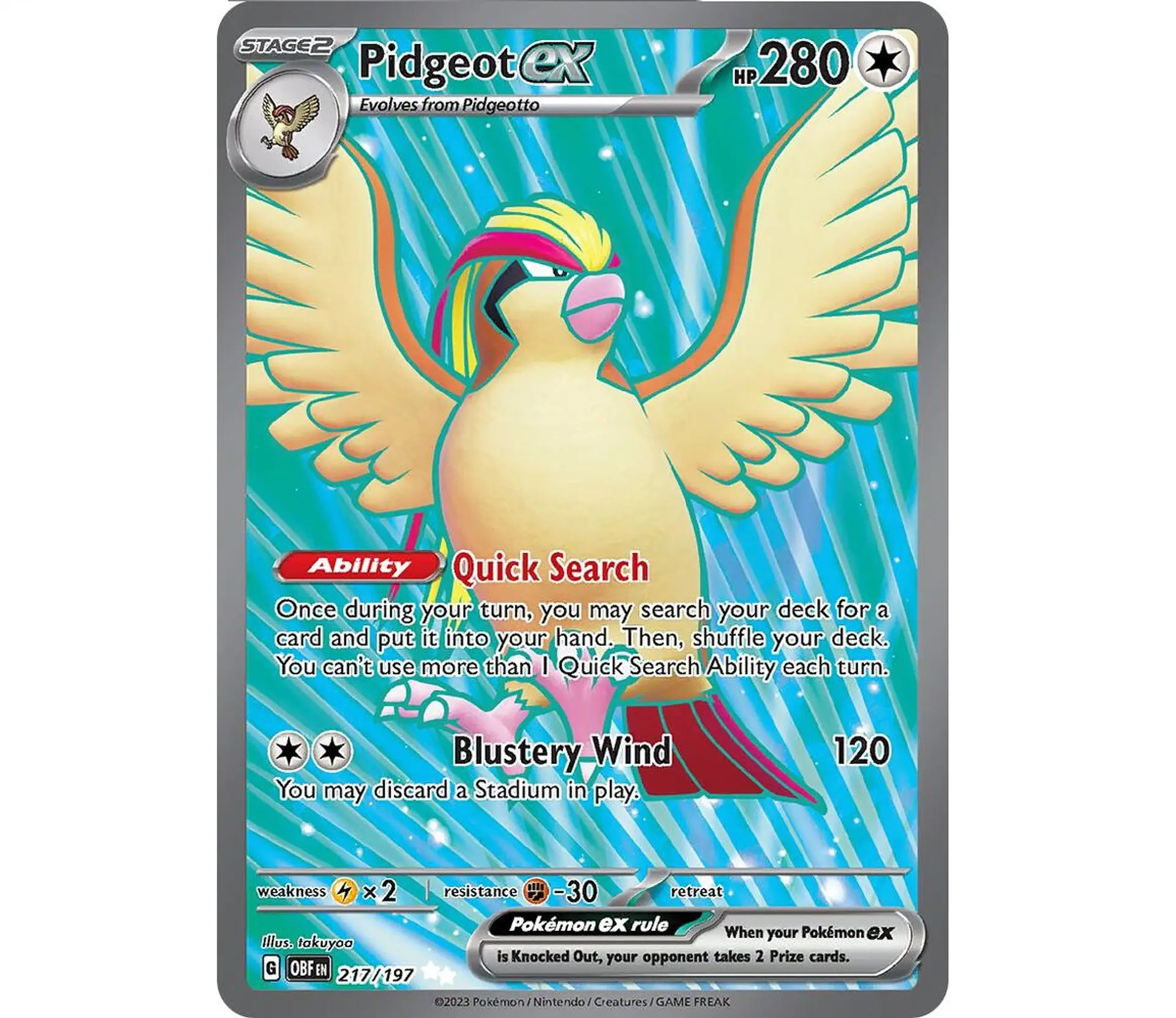Pidgeot ex #217 Español 1