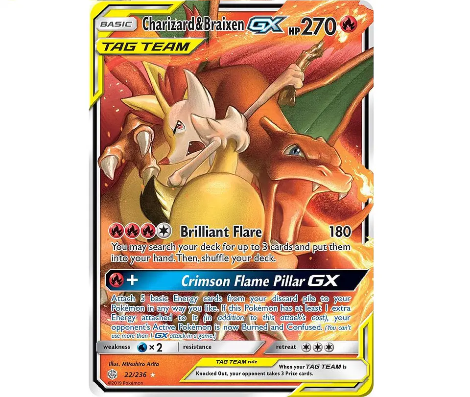Charizard & Braixen GX #22 Ingles 1