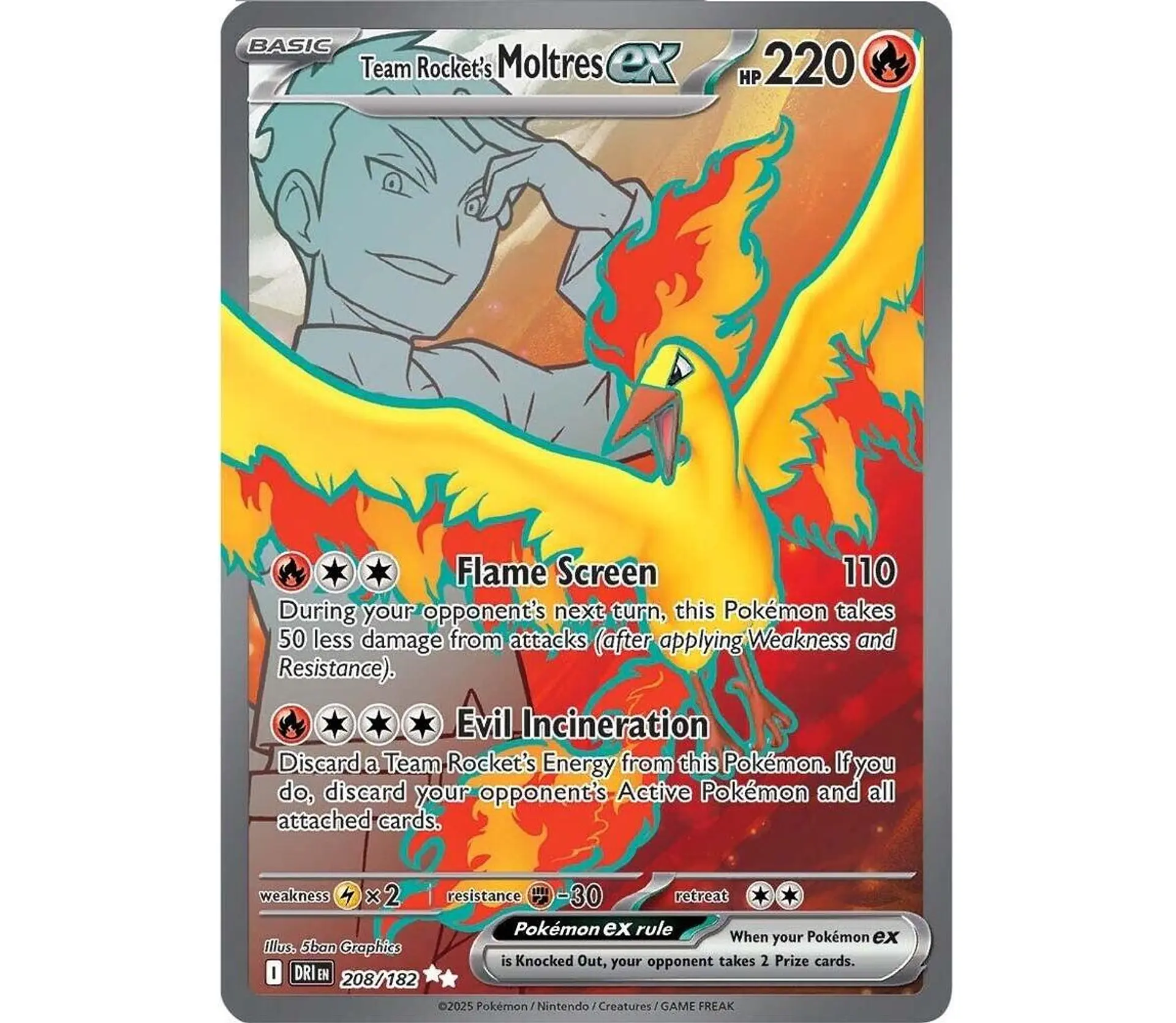 Team Rocket's Moltres ex #208 Español 1