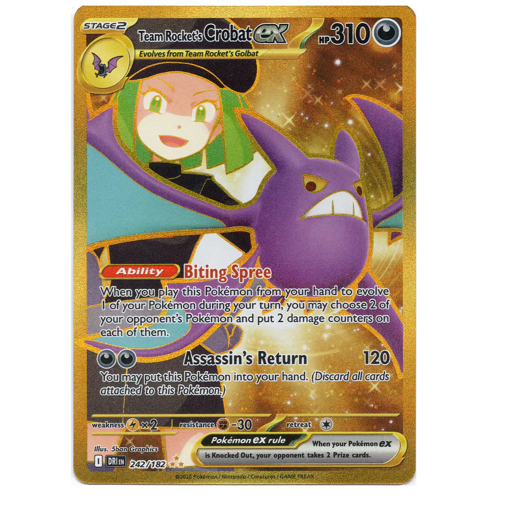 Team Rocket's Crobat ex #242 Ingles 
