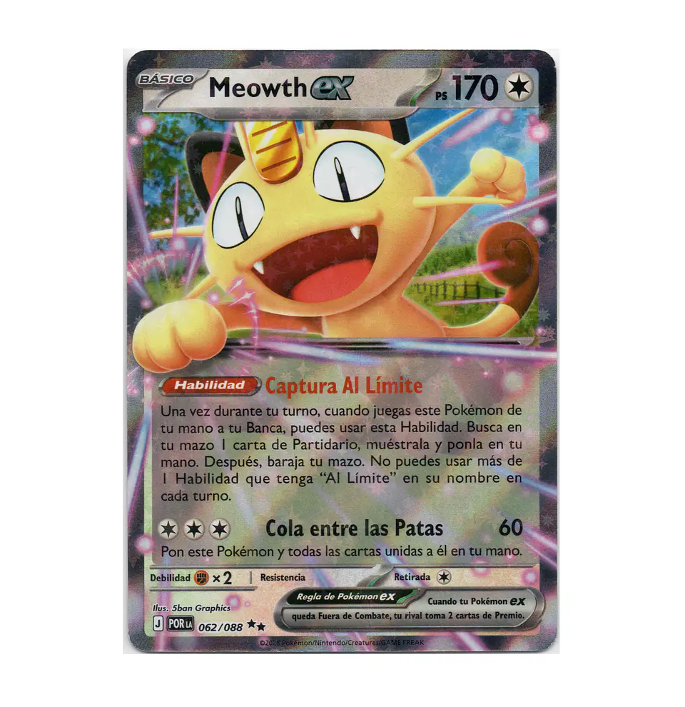Meowth ex #62 Español 1