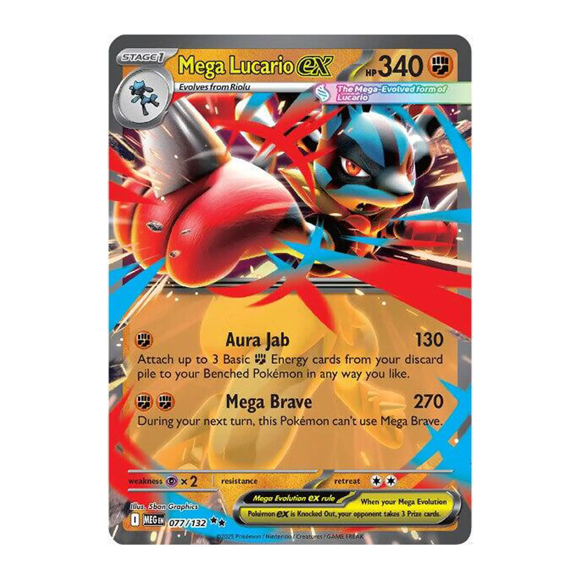 Mega Lucario ex #77 Ingles 1
