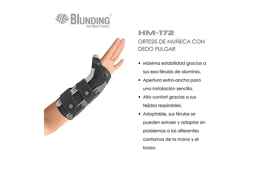 Órtesis de Muñeca con Dedo Pulgar Talla M MANO izquierda