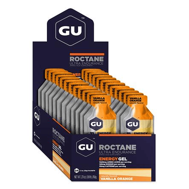 GU BOX ROCTANE ENERGY GEL, VANILLA ORANGE