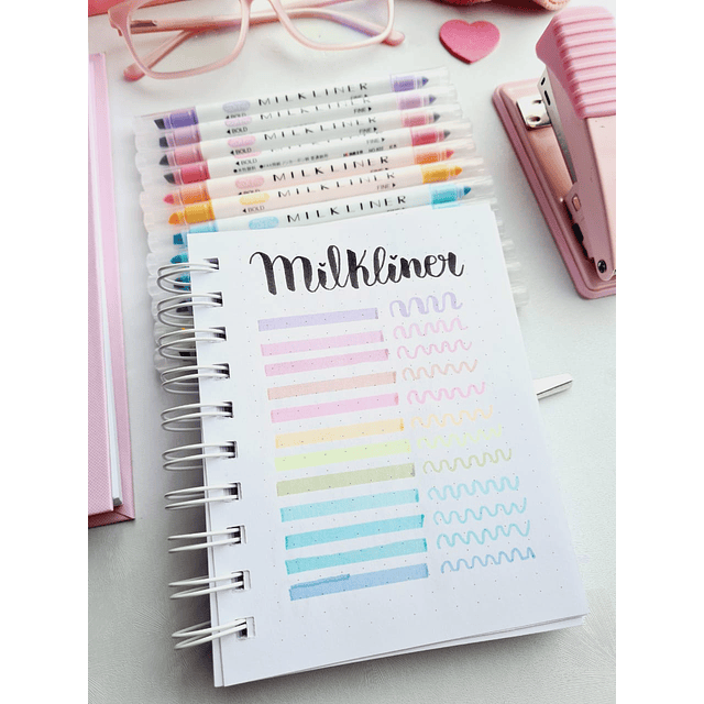 Set 12 destacadores Milkliner doble punta