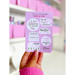 Shine in pink stickers