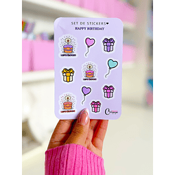Happy birthday stickers