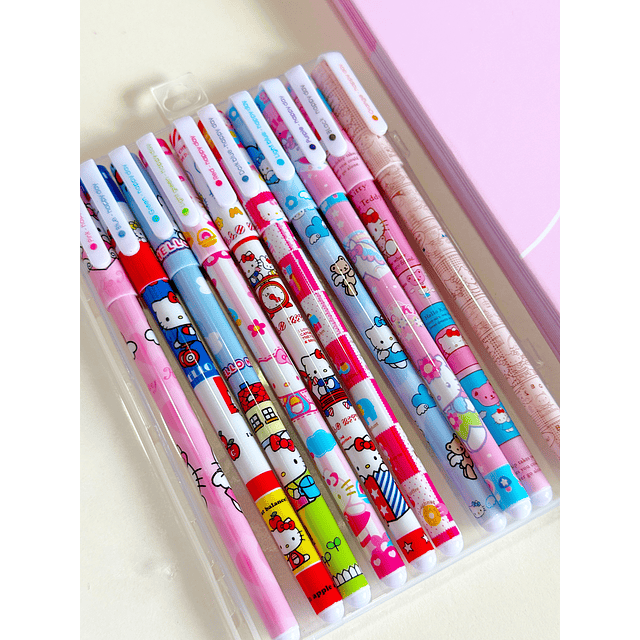 Set 10 lápices tinta gel Hello Kitty