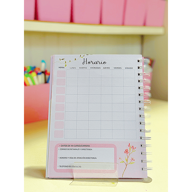 Planner estudiante rosa pastel✿ 