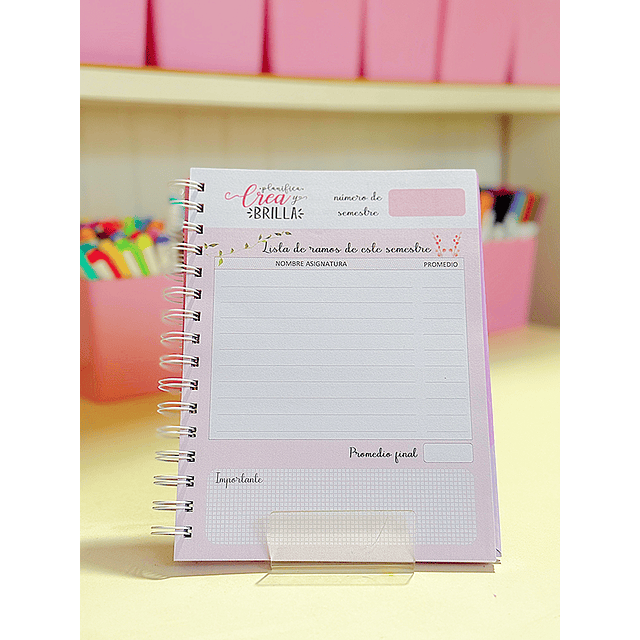 Planner estudiante rosa pastel✿ 