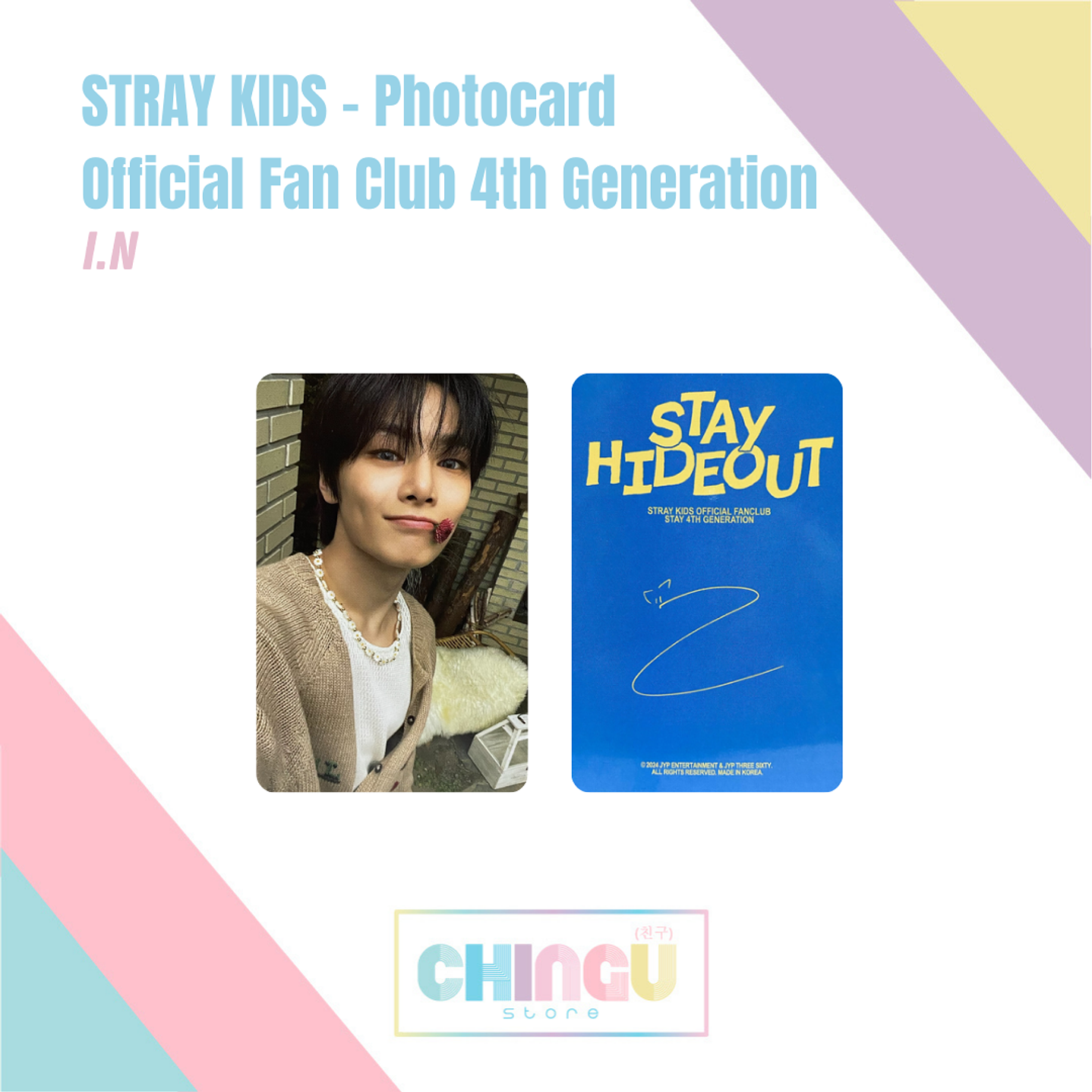 STRAY KIDS - Photocard - Official Fan Club 4th Generation - I.N