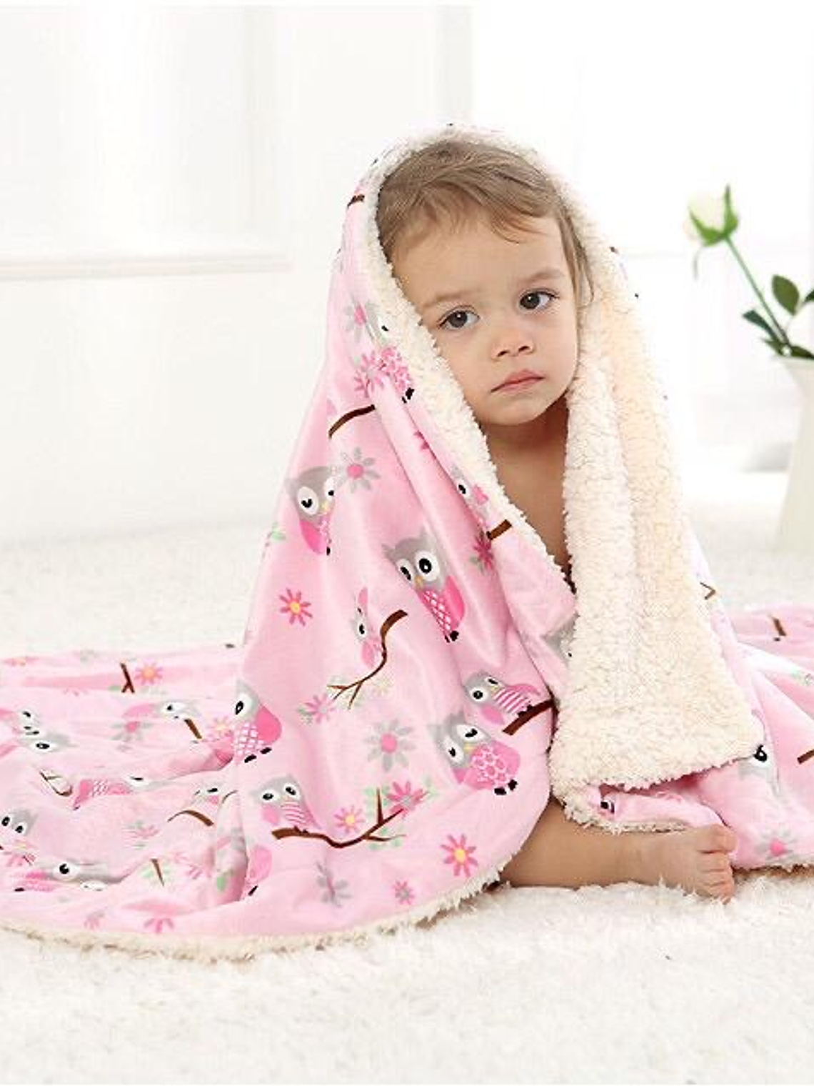 Cobija Búhos Pink 1