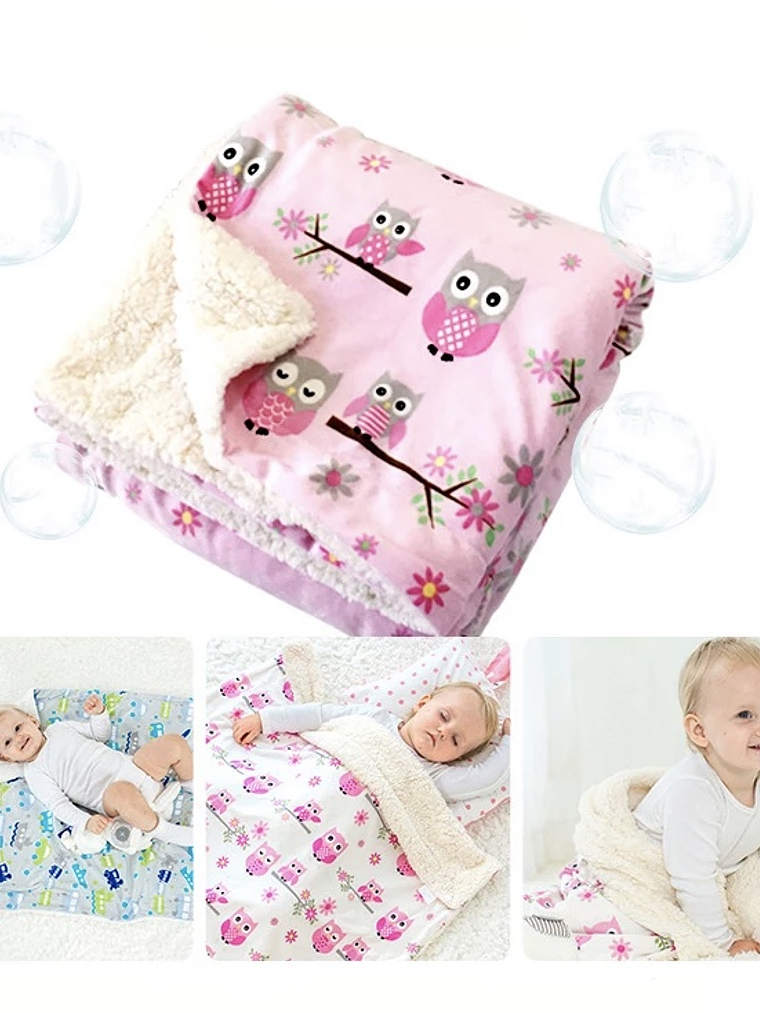 Cobija Búhos Pink 2